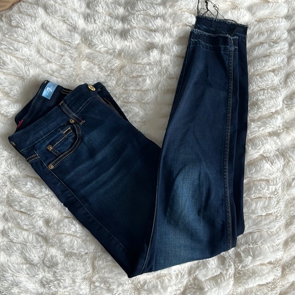 7 For All Mankind Denim - 7 For All Mankind b (air) mid rise dark skinny jeans